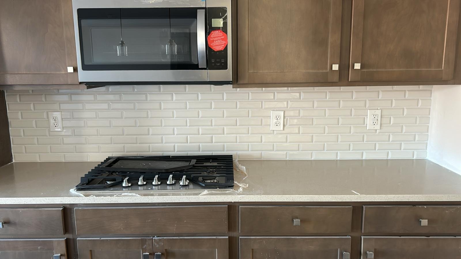 White subway tile backsplash