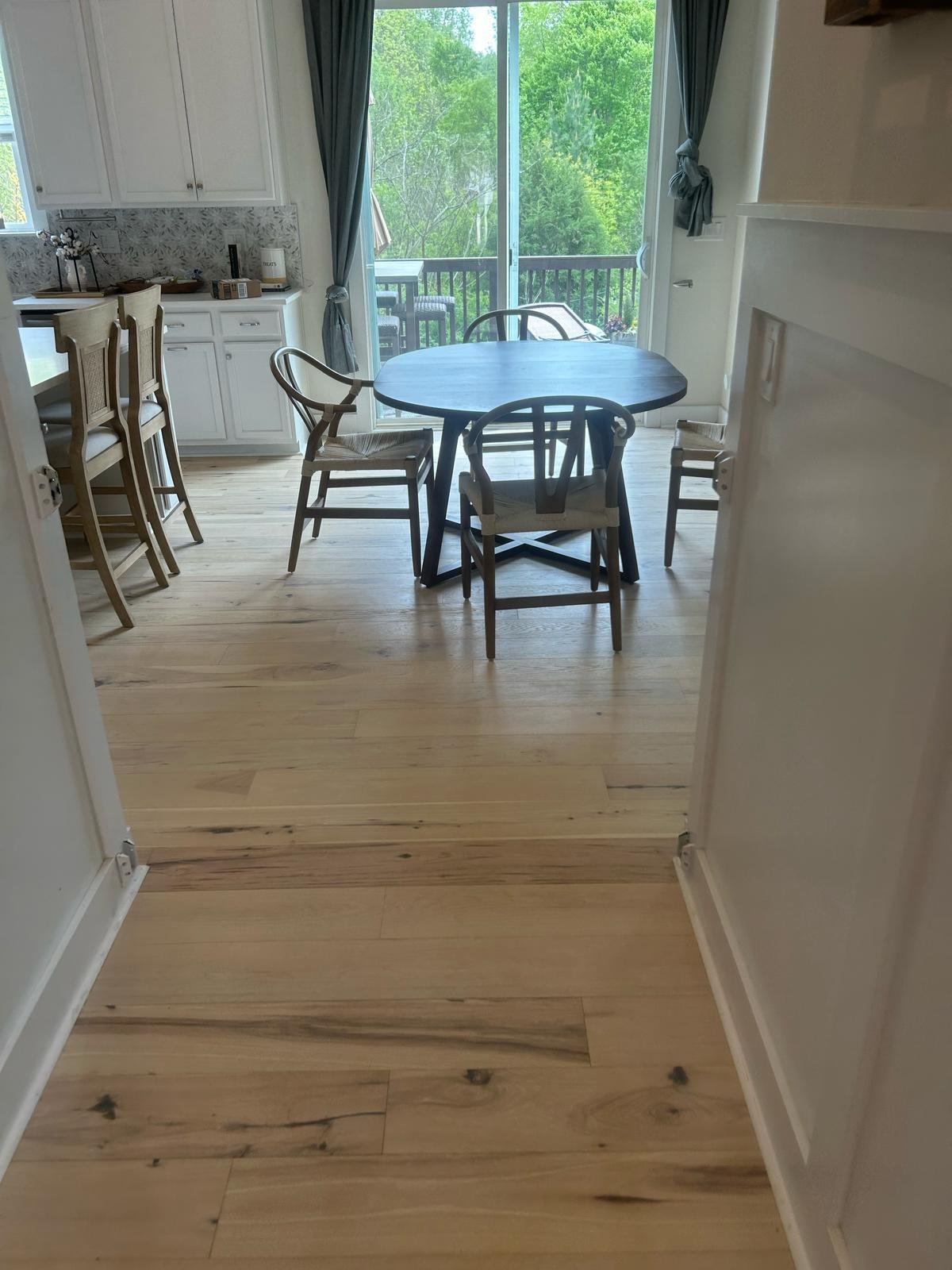 Hardwood floor in the dining room