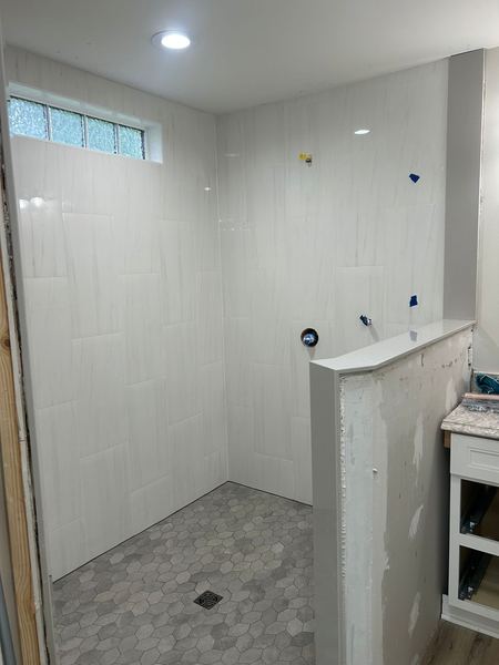 White porcelain shower (in progress)