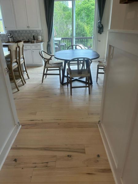 Hardwood floor in the dining room